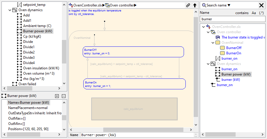 Search a Simulink model by name