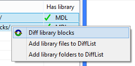 library block diff menu