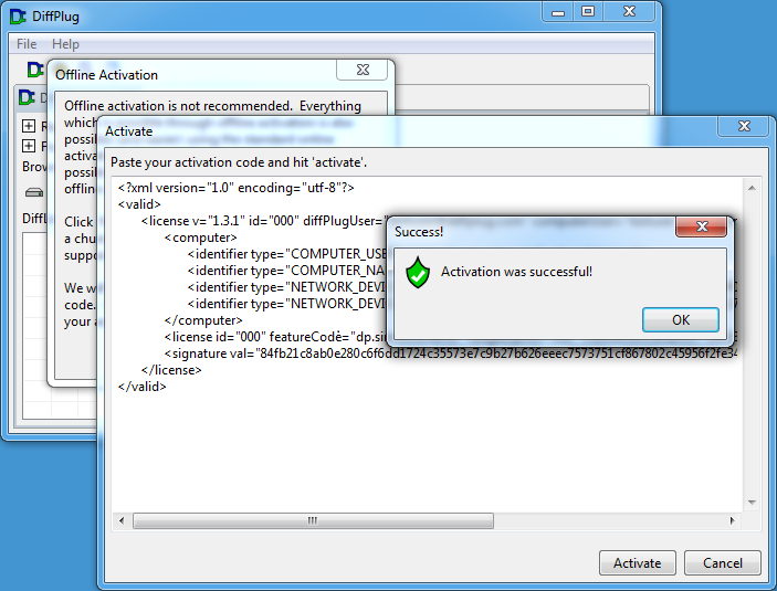 offline activation success
