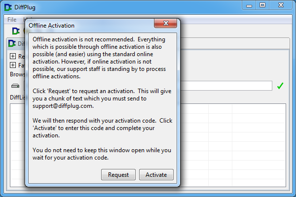 offline activation dialog