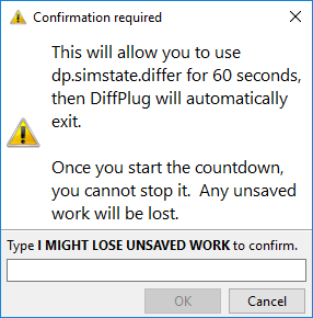 Emergency temporary activation confirmation dialog