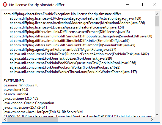 Stacktrace dialog