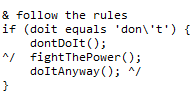 No syntax highlighting