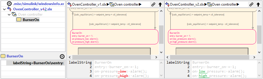 Simulink multiline property diff