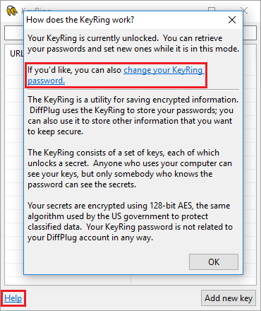 KeyRing change master password